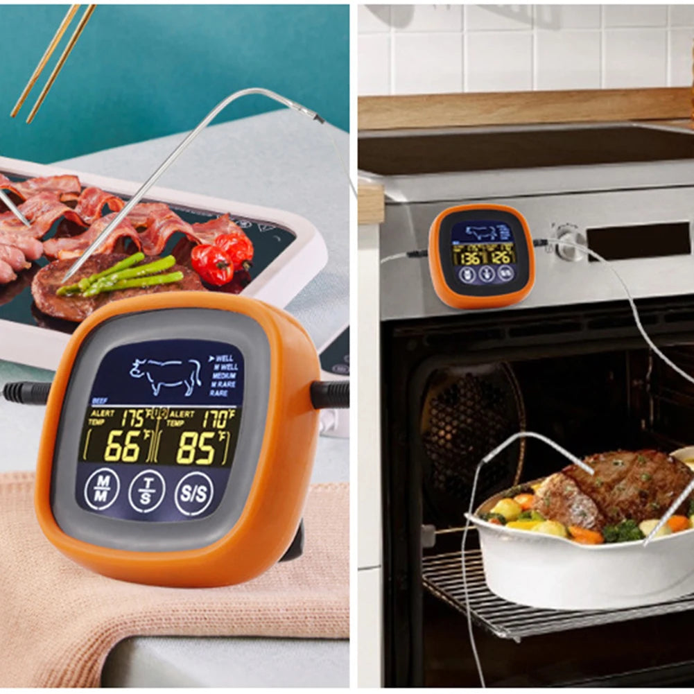Digital Kitchen Thermometer with 2 Probe Touch Screen With Timer