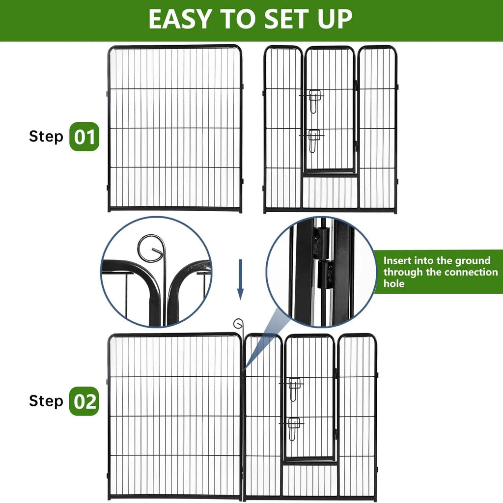 Dog Playpen 40 Inch 8 Panels Heavy Duty Metal