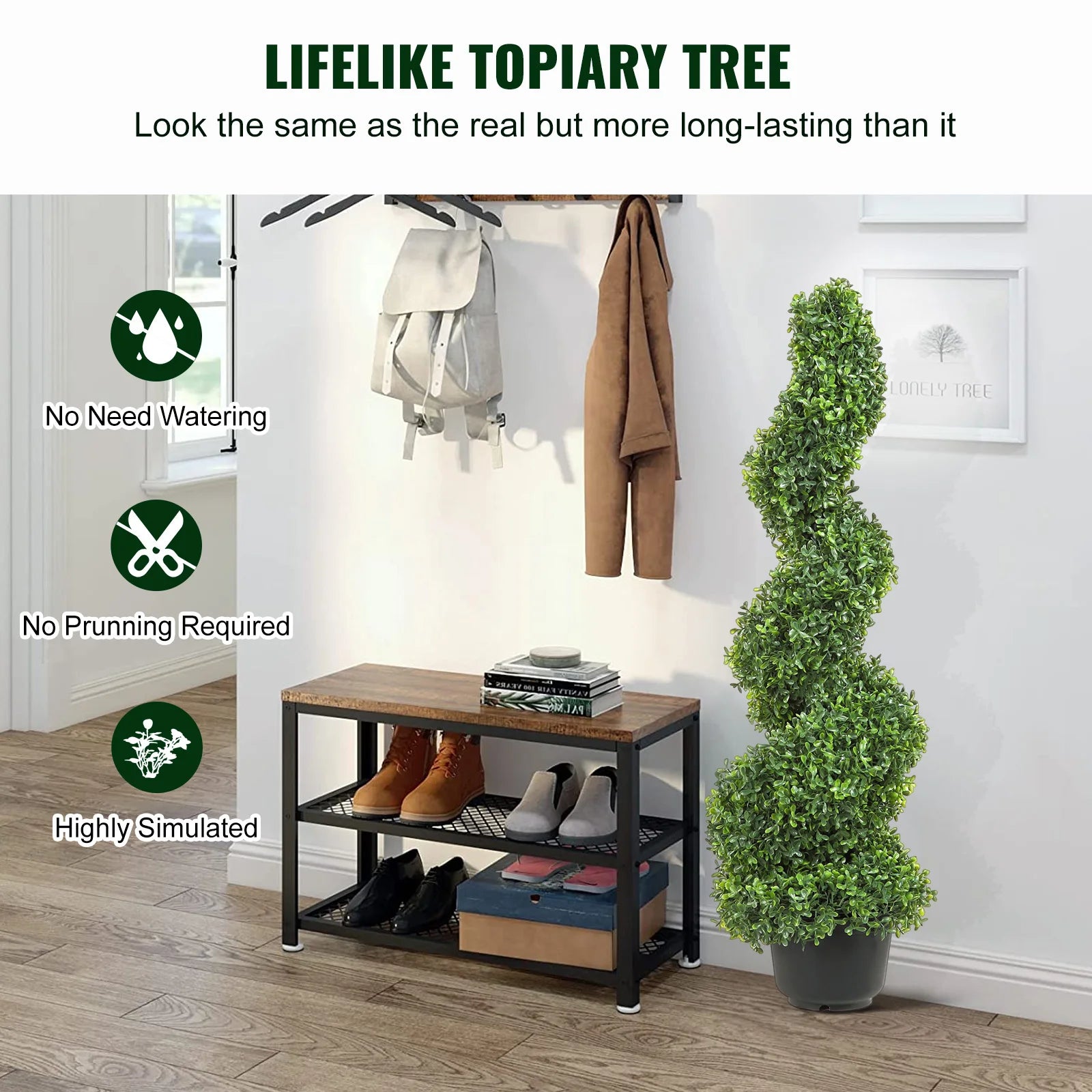 Artificial Boxwood Tower Topiary Spiral Artificial Plant 36/48in high