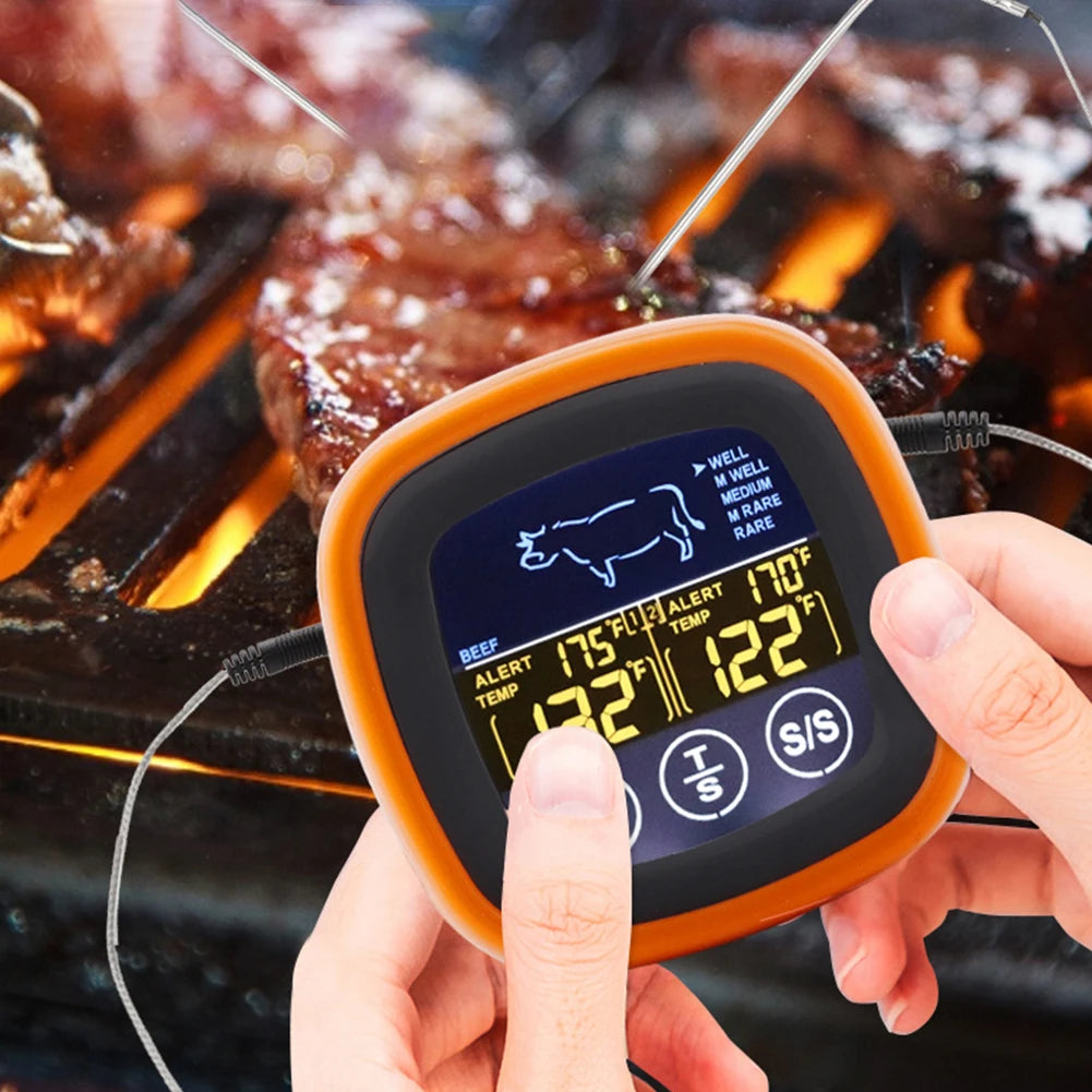 Digital Kitchen Thermometer with 2 Probe Touch Screen With Timer