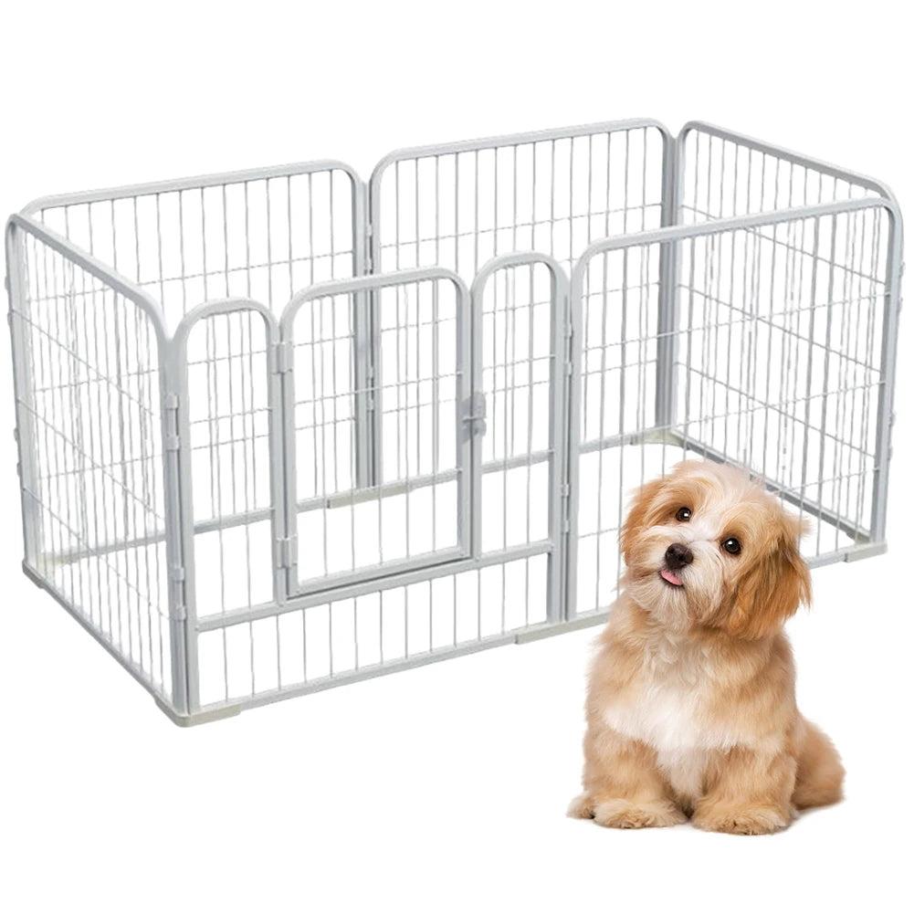6 Panels Heavy Duty Dog Puppy Playpen Foldable Detachable
