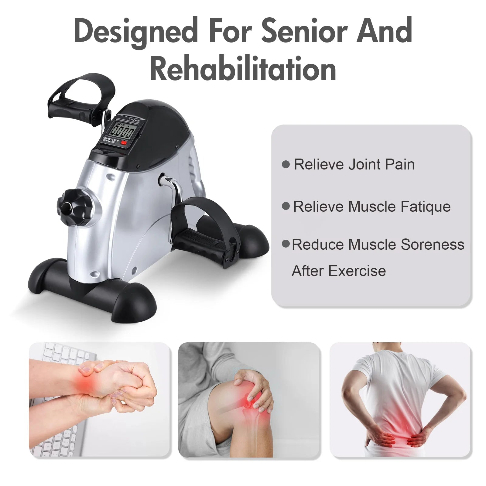 Mini Pedal Exercise Bike Under Desk Trainer Fitness