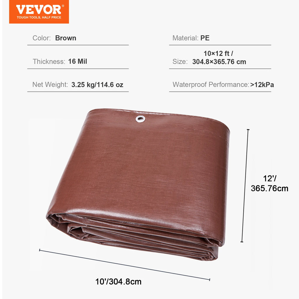 Heavy Duty Tarp Waterproof Tear Proof Poly Plastic Cover