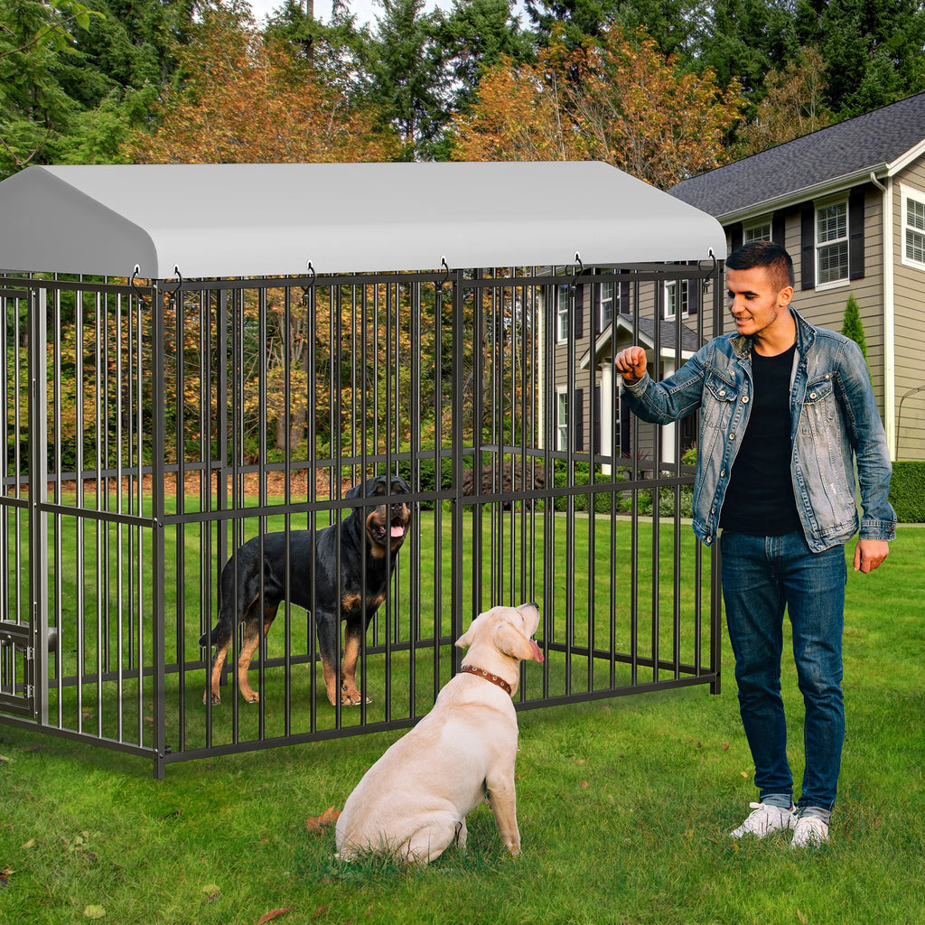 Large Dog Kennel Outside Heavy-Duty with Roof