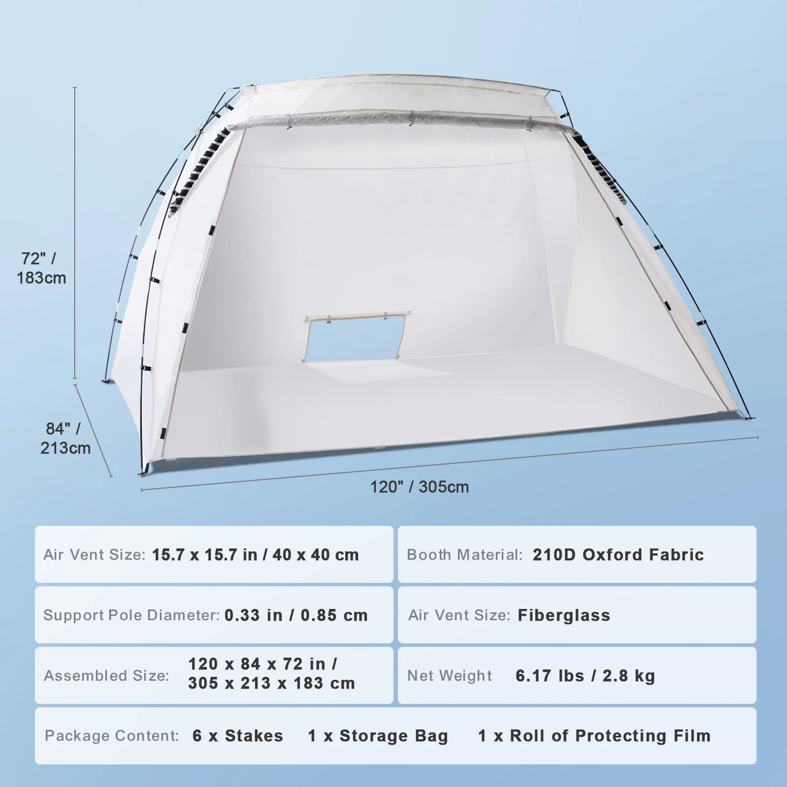 Portable Paint Booth Shelter Foldable Spray Painting Tent