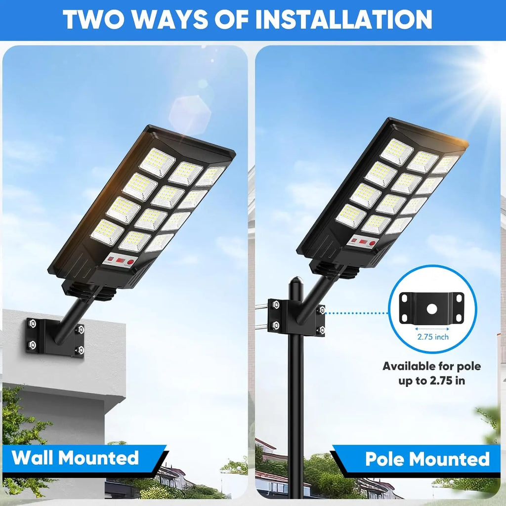 Solar Street Light Waterproof with Motion Sensor& Remote Control 2-Pack