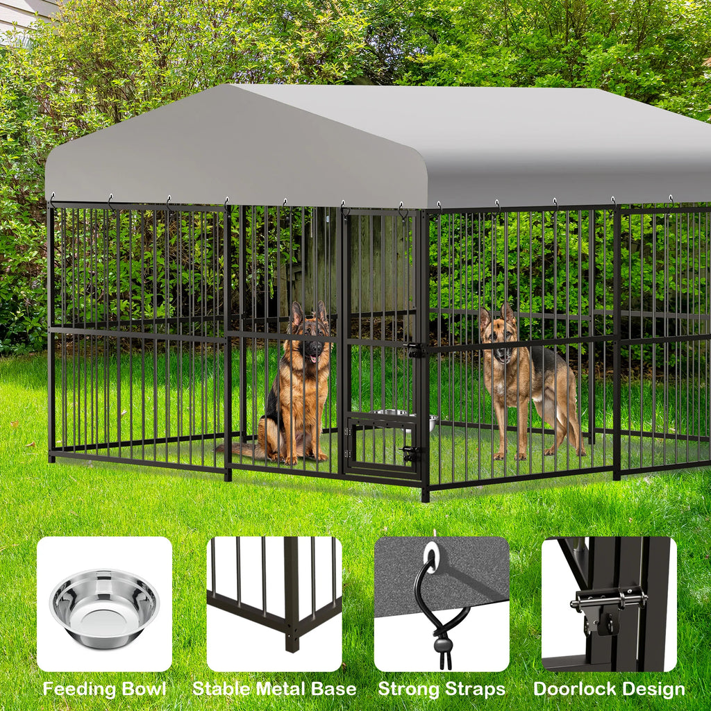 Large Dog Kennel Outside Heavy-Duty with Roof