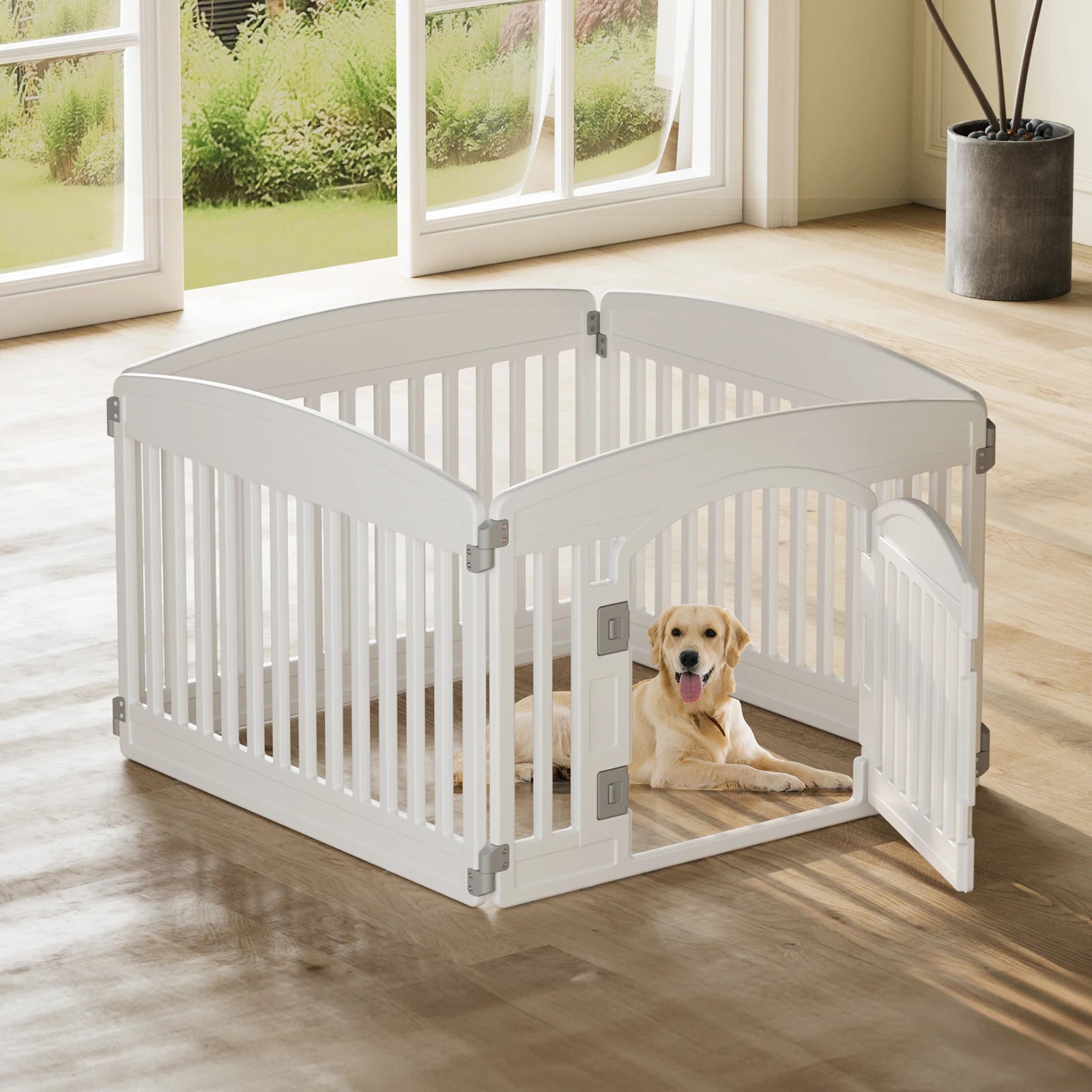 Plastic Dog Playpen 6 Panel 24IN Expandable Durable Fence