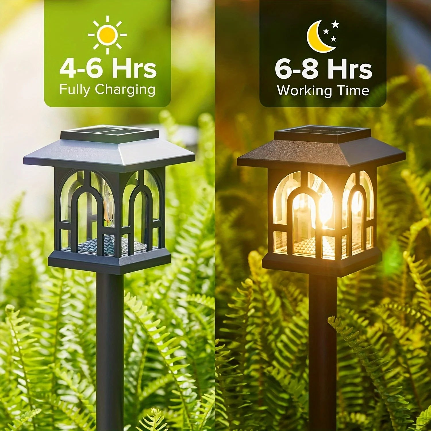 6/10 Pack Solar Pathway Lights Outdoor Auto On/Off