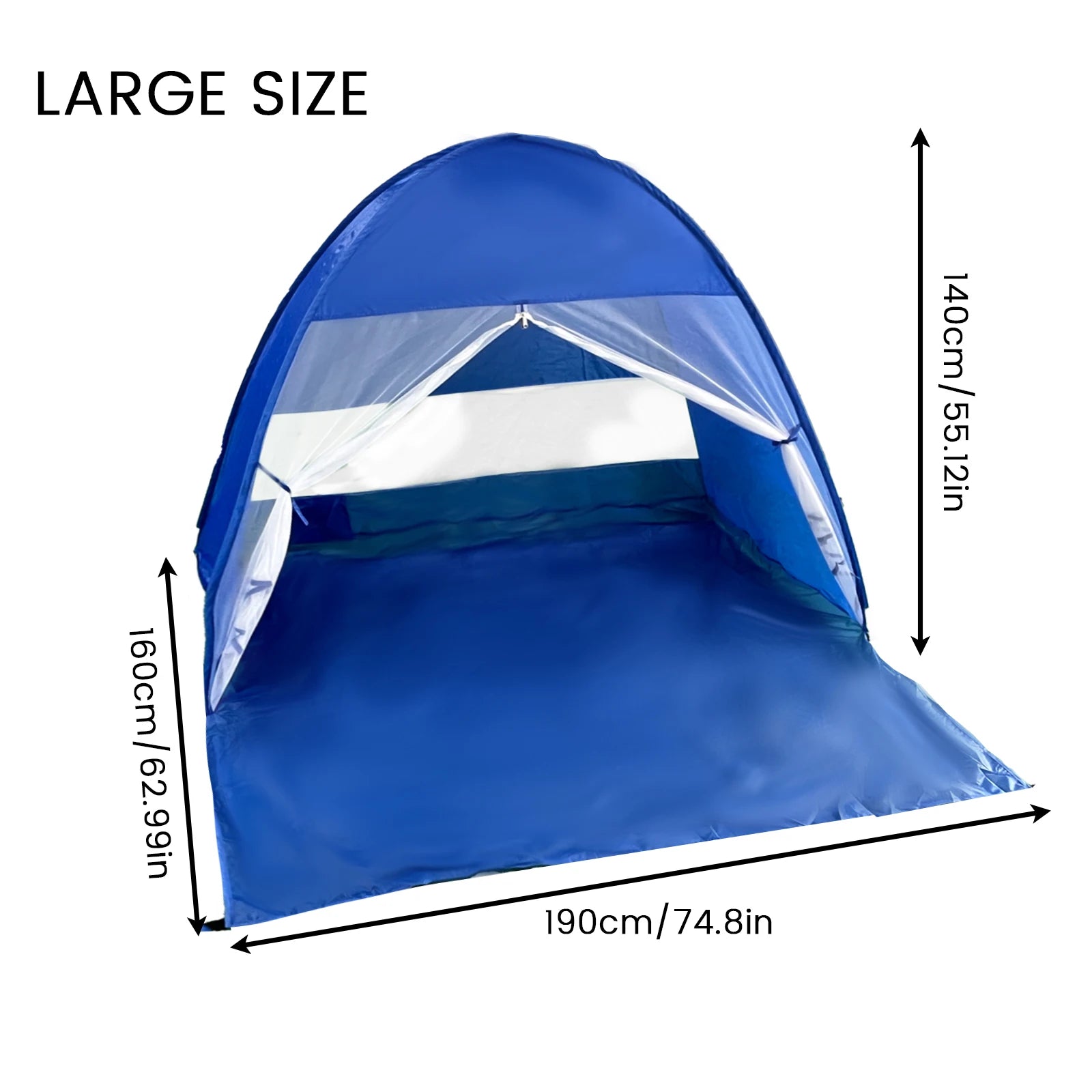 Pop-up beach tent with handbag compact folding design