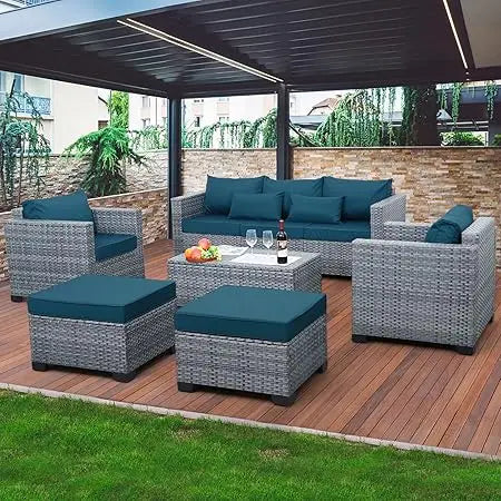 6 Pieces Wicker Outdoor Patio Set