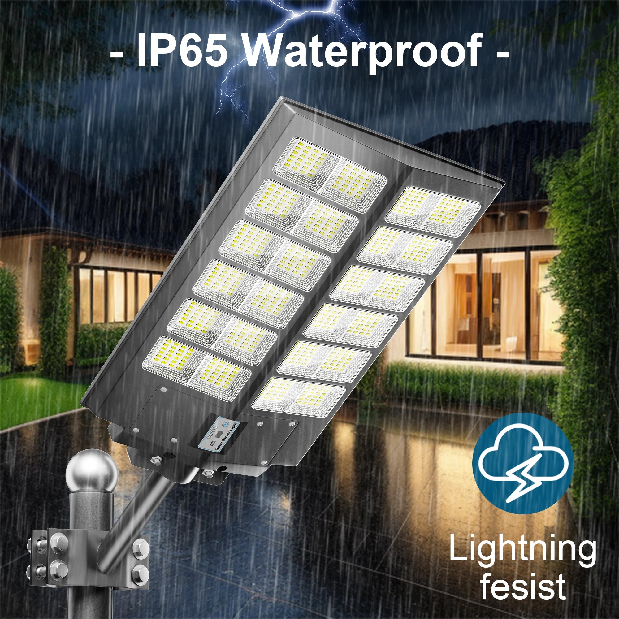 2 Pcs 6000W Outdoor solar light with motion sensor & timer