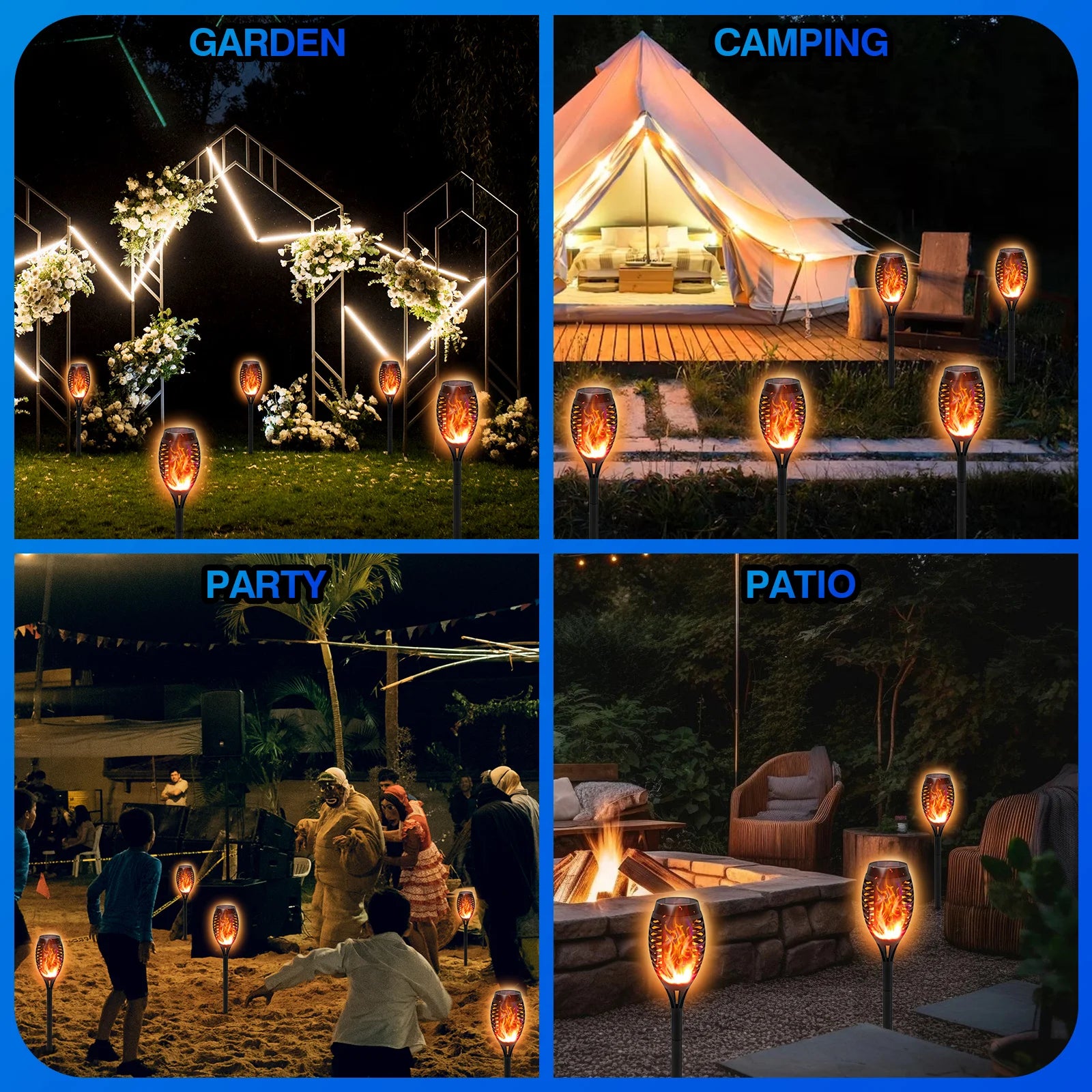 Solar Lights Outdoor LED 4/6/8/12Pcs Solar Torch Lights