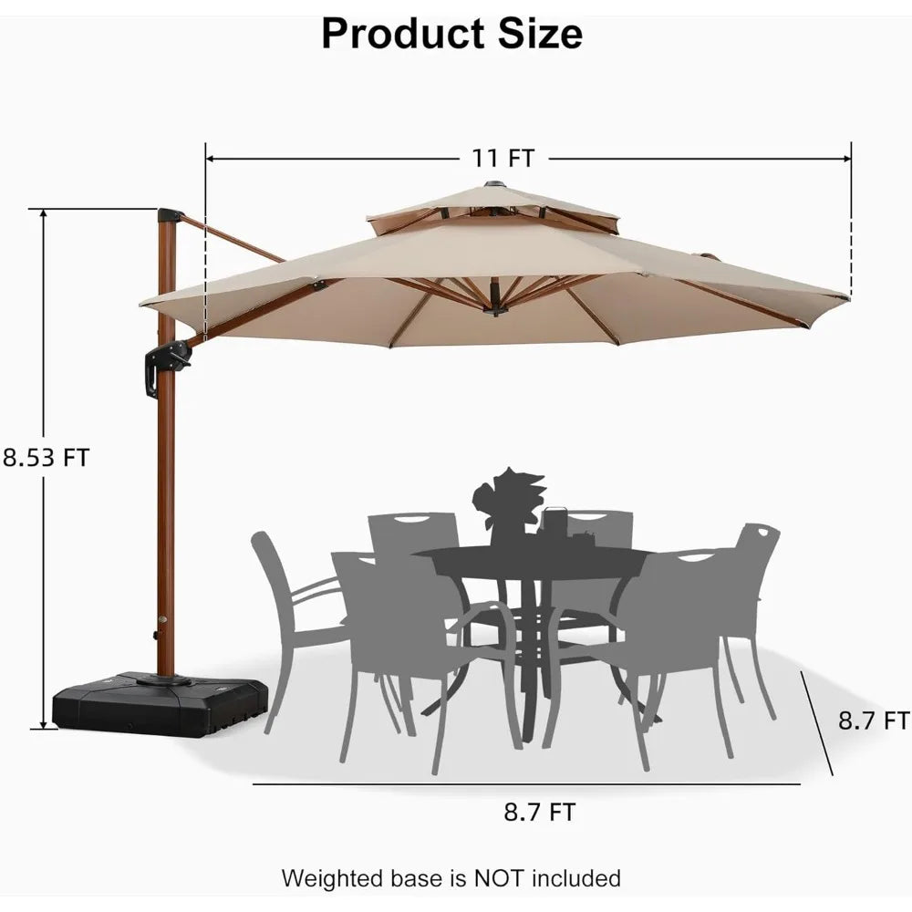 11ft Outdoor Large Patio Umbrella Heavy Duty for Deck, Pool