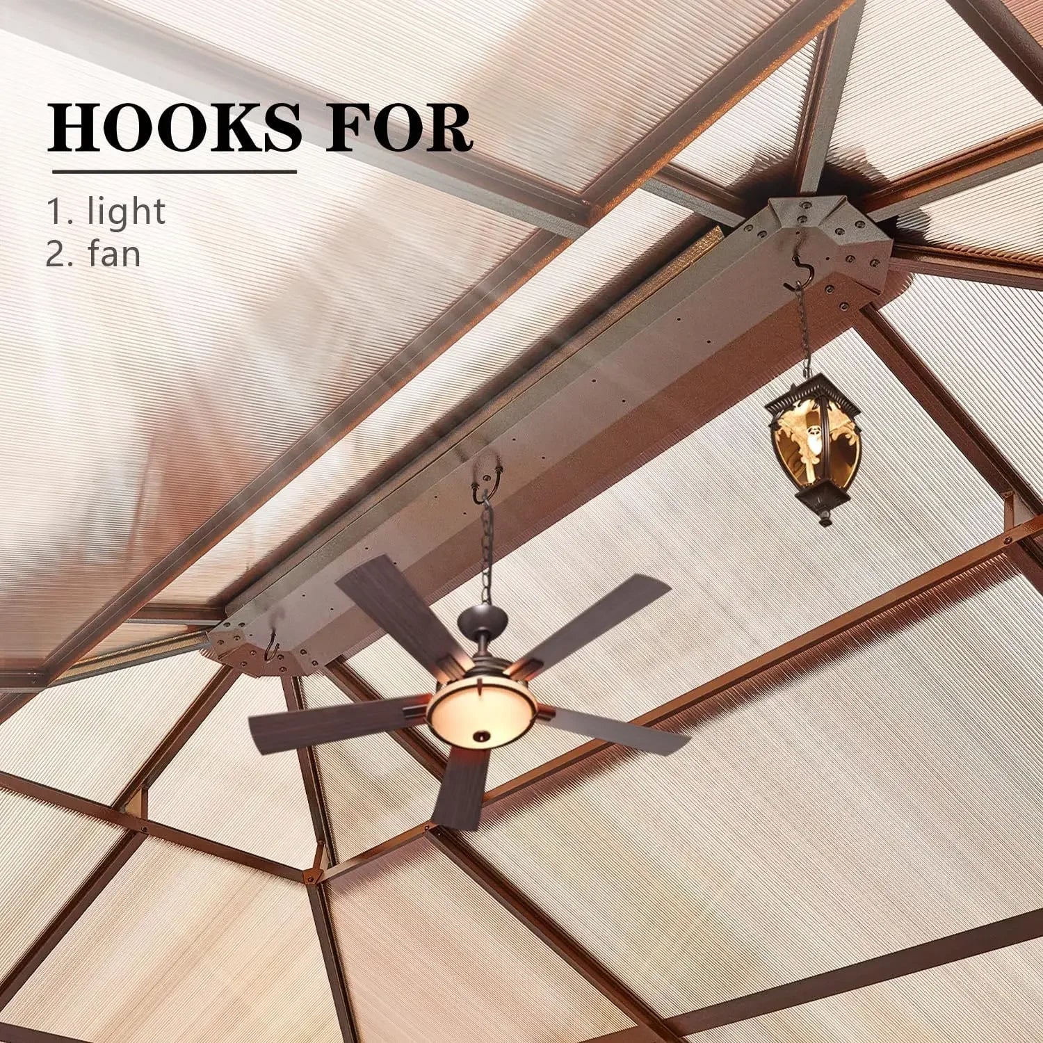 10'x13' Hardtop Gazebo, Outdoor Polycarbonate Double Roof Canopy