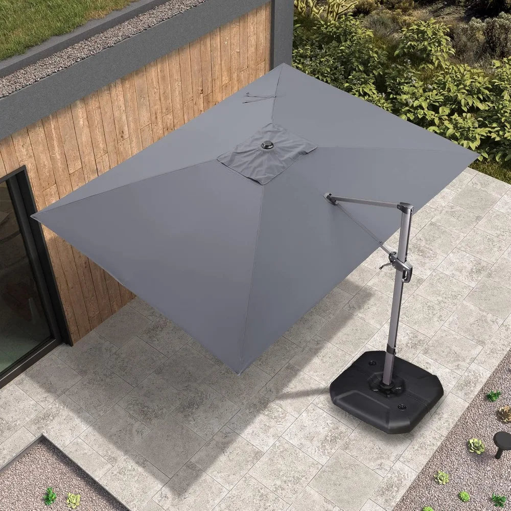 9' X 11.5' Patio Umbrella Outdoor Cantilever Rectangle Aluminum Offset