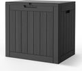 45Gal Black Deck Box Waterproof w/Lockable Lid For Patio
