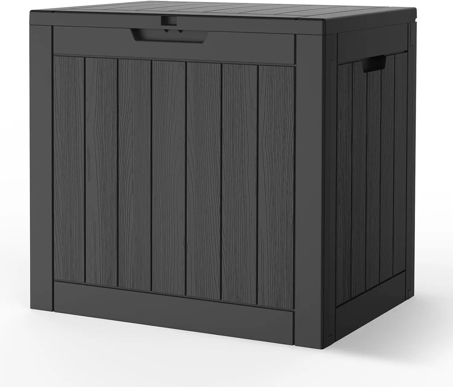 45Gal Black Deck Box Waterproof w/Lockable Lid For Patio