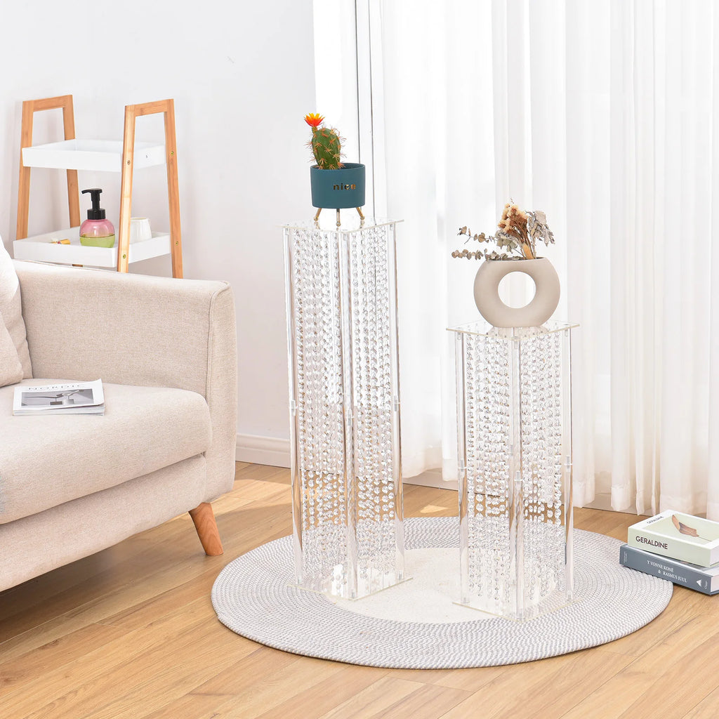 4Pcs Wedding Flower Stand Clear Floor Vase