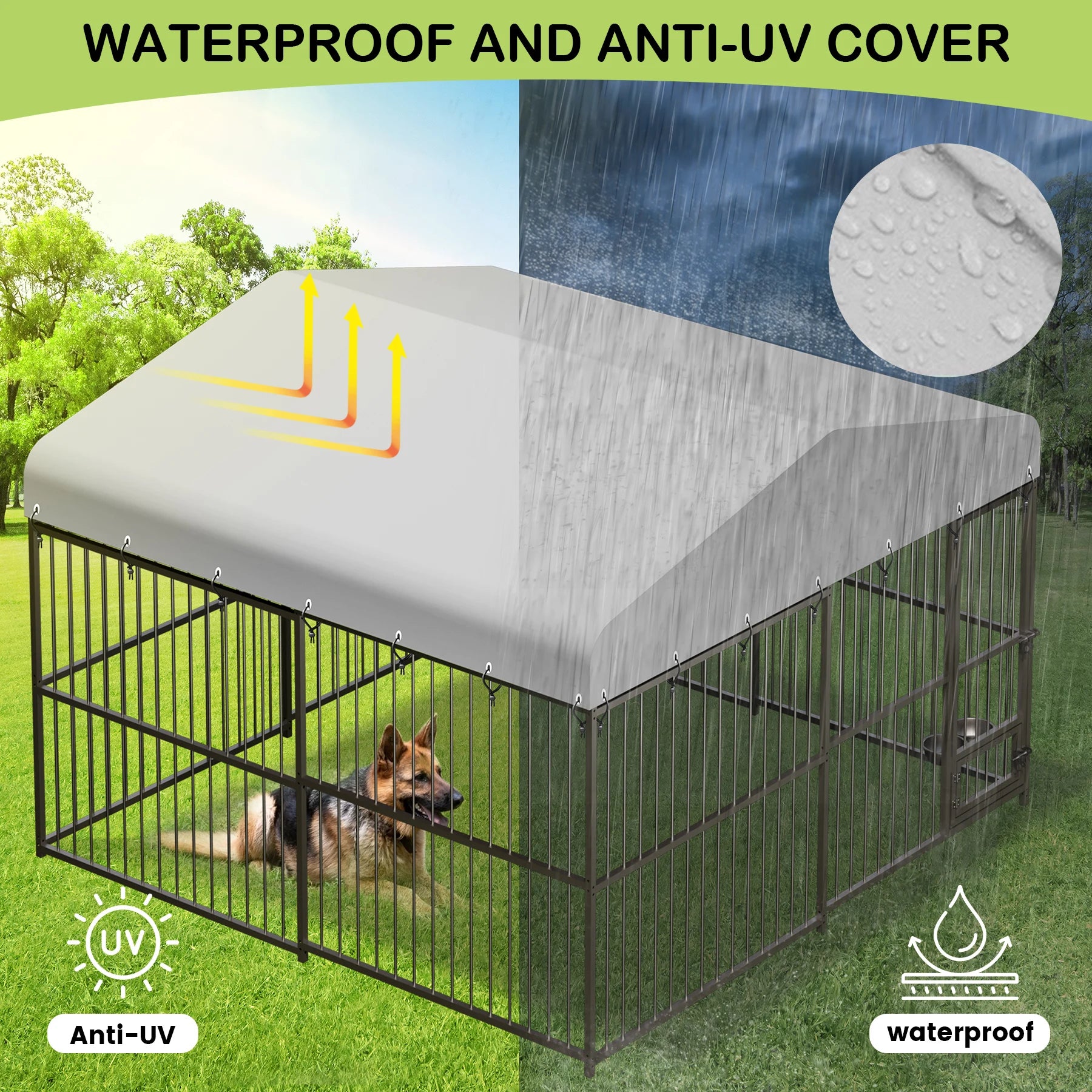 Large Dog Kennel Outside Heavy-Duty with Roof