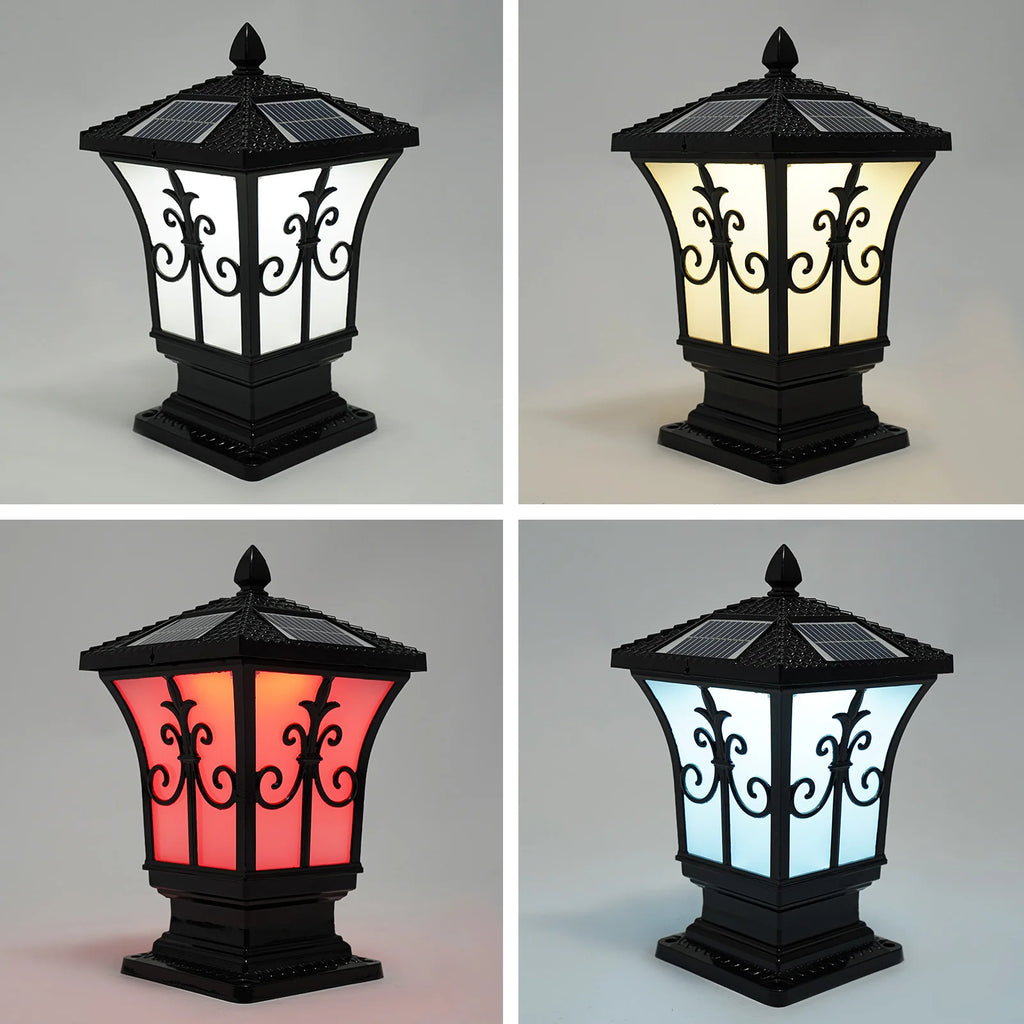85-265V Outdoor Solar Electric Powered Post Light w\ Remote Control