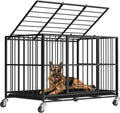 48 Inch Heavy Duty Dog Crate, Steel Escape Proof