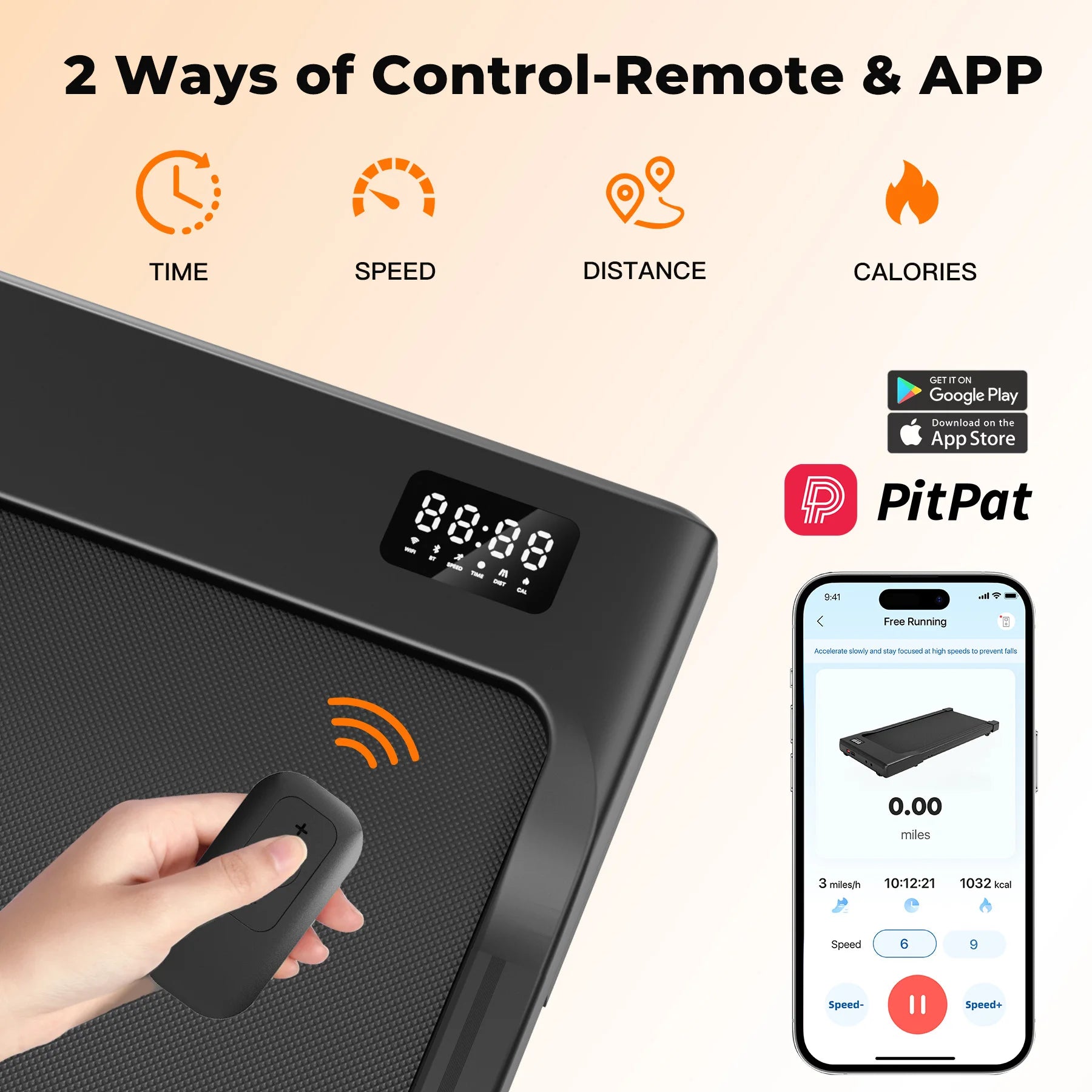 Walking Pad Treadmill 2 in 1 Portable with Remote Control