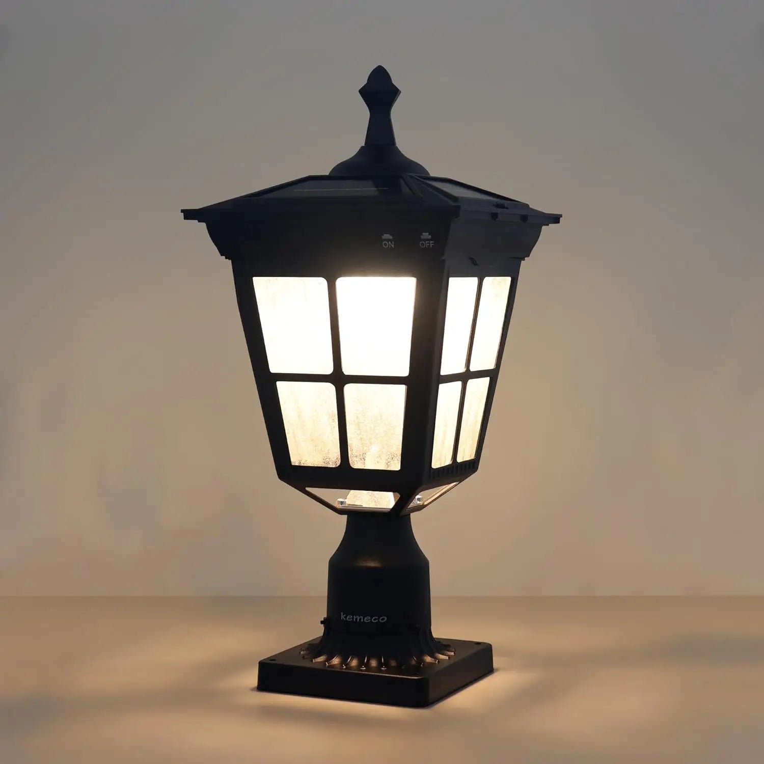 LED Solar Post Light, 3' Fitter Base Outdoor Pole Mount