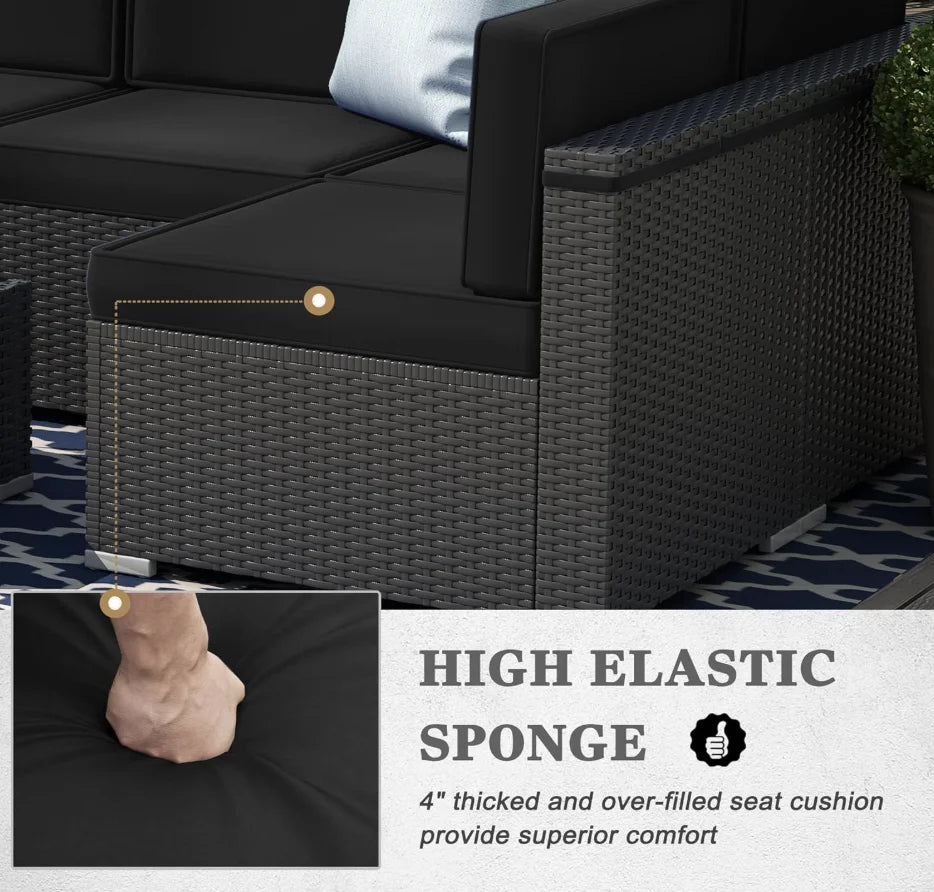 8 Pieces Patio Set with 44" Propane Gas Fire Pit Table