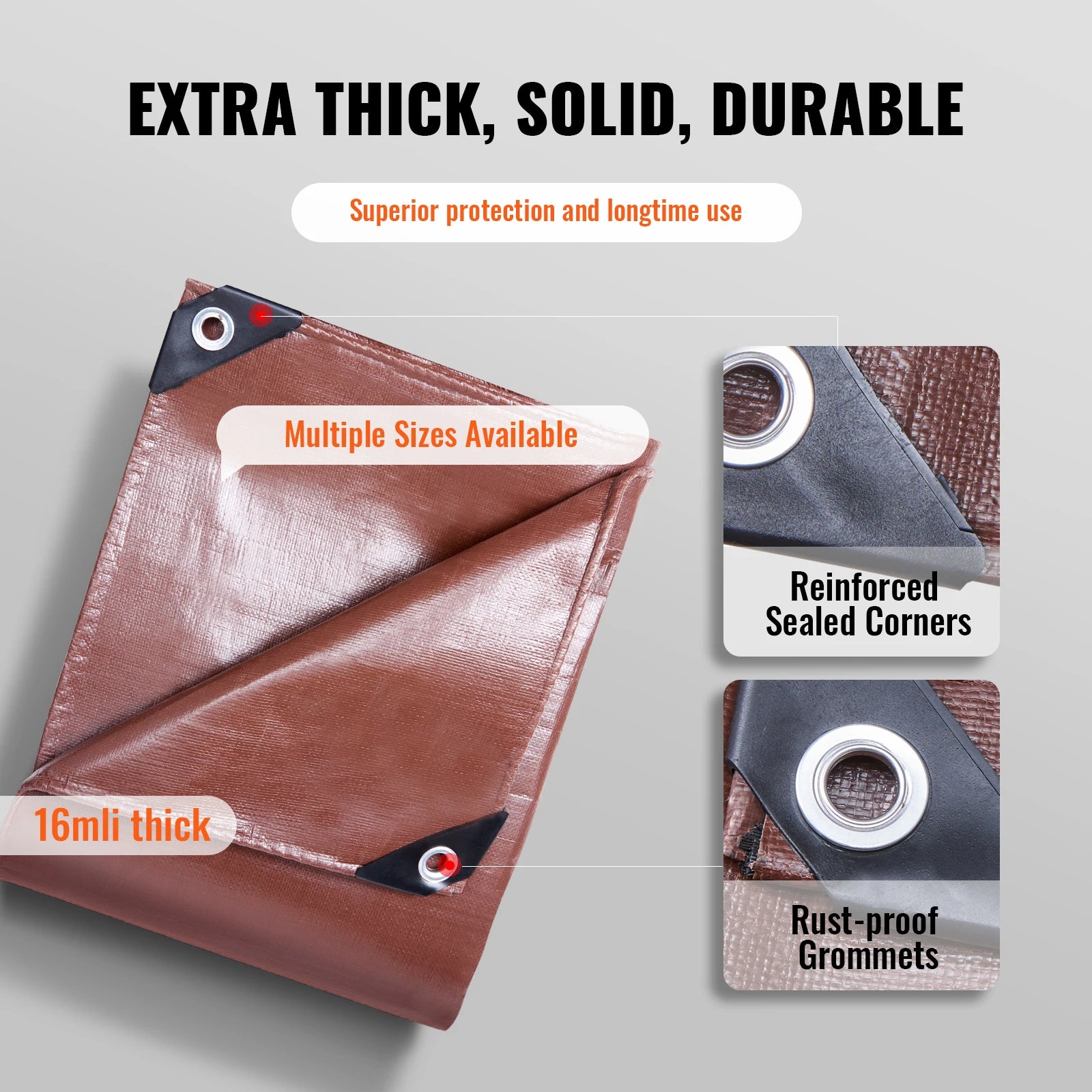 Heavy Duty Tarp Waterproof Tear Proof Poly Plastic Cover