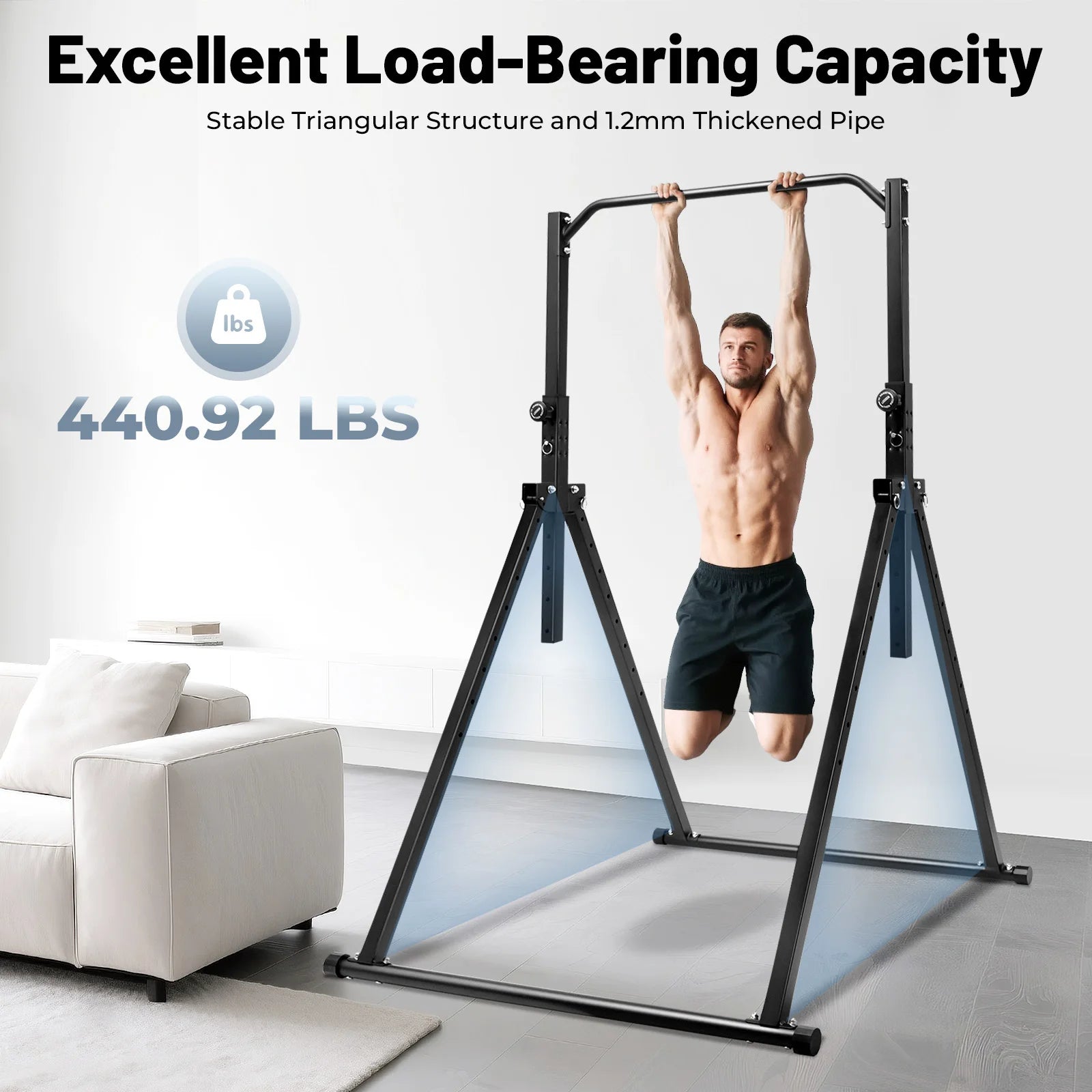Pull Up Bar 440LBS Capacity Multi-Function Power Tower