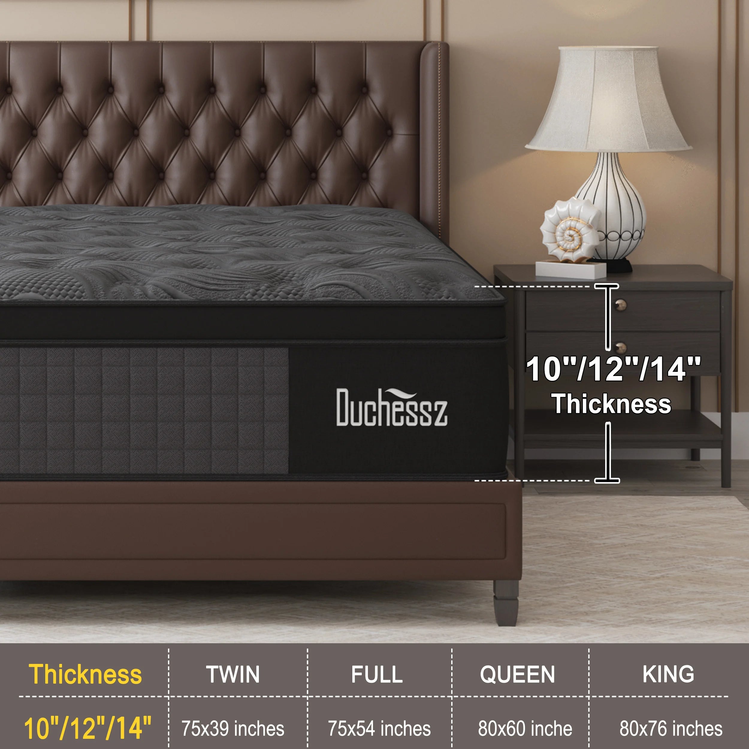 10"12"14"Twin Full Queen King Size Gel Memory Foam Mattress