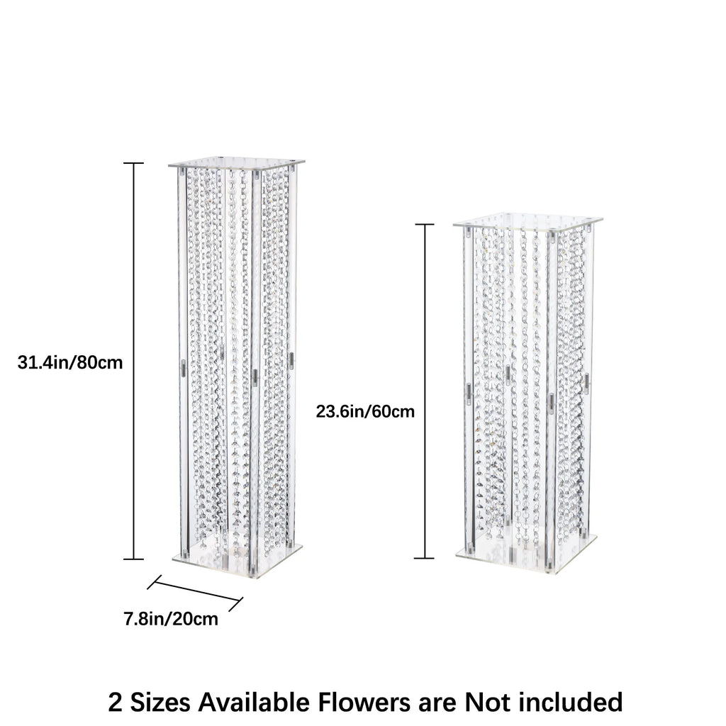 4Pcs Wedding Flower Stand Clear Floor Vase