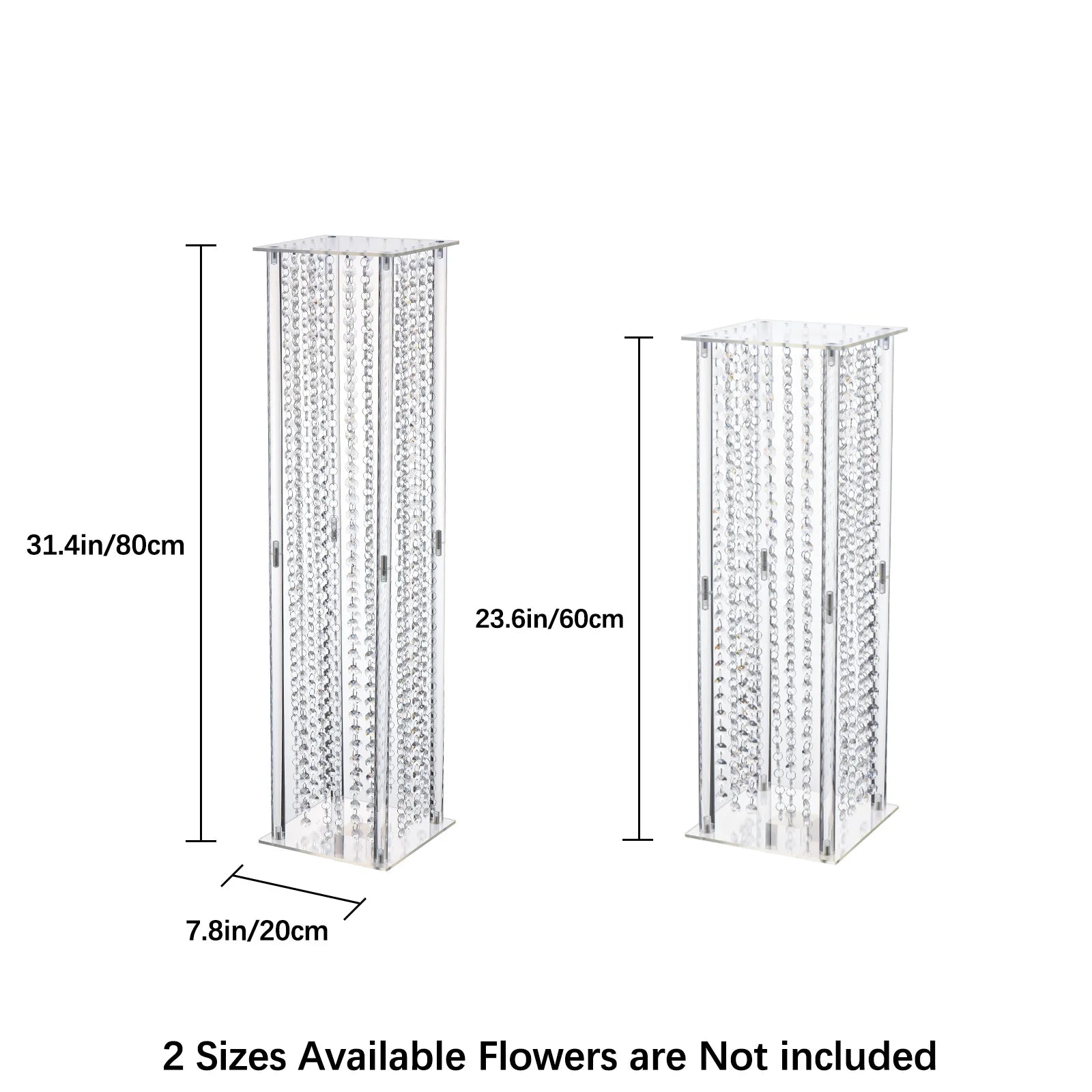 4Pcs Wedding Flower Stand Clear Floor Vase