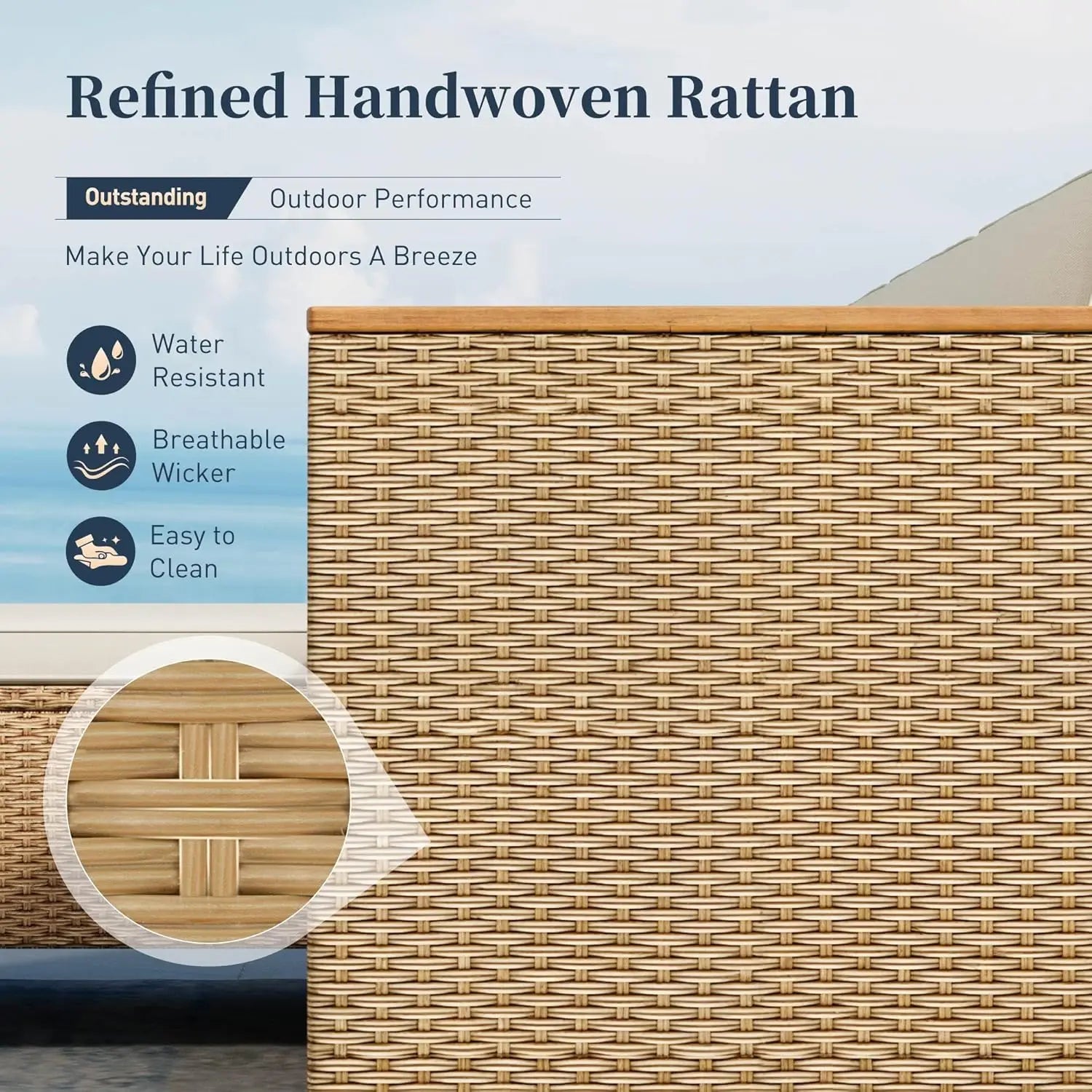 3 Piece Patio Furniture Set With Wicker