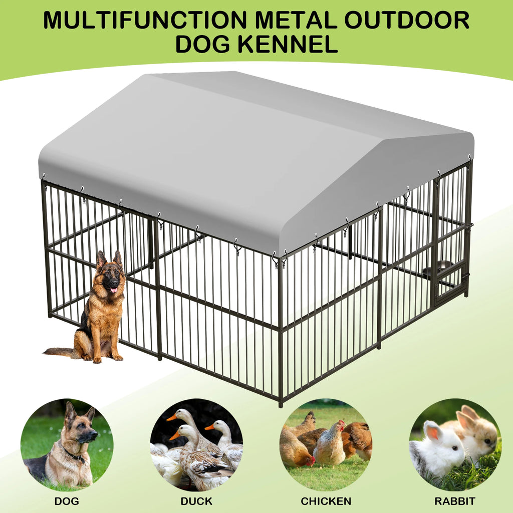 Large Dog Kennel Outside Heavy-Duty with Roof