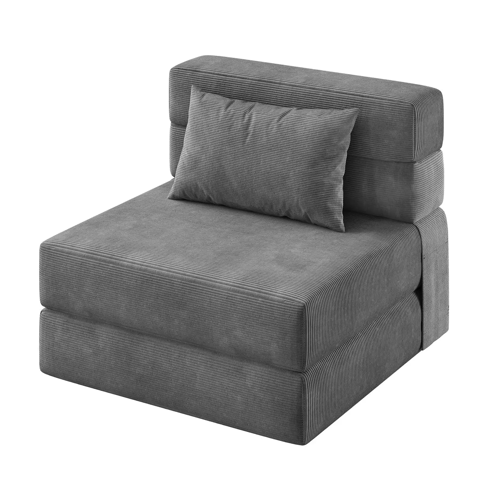 4-in-1 Folding Sofa Bed Convertible Sleeper Soft Corduroy Loveseat