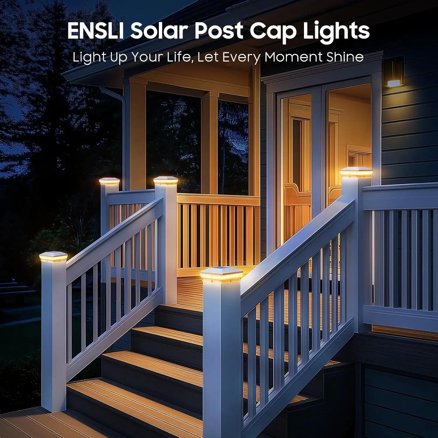 "Solar Post Cap 6/12-Pack, 40-LED 30-Lumen 4x4 Fence Lights"