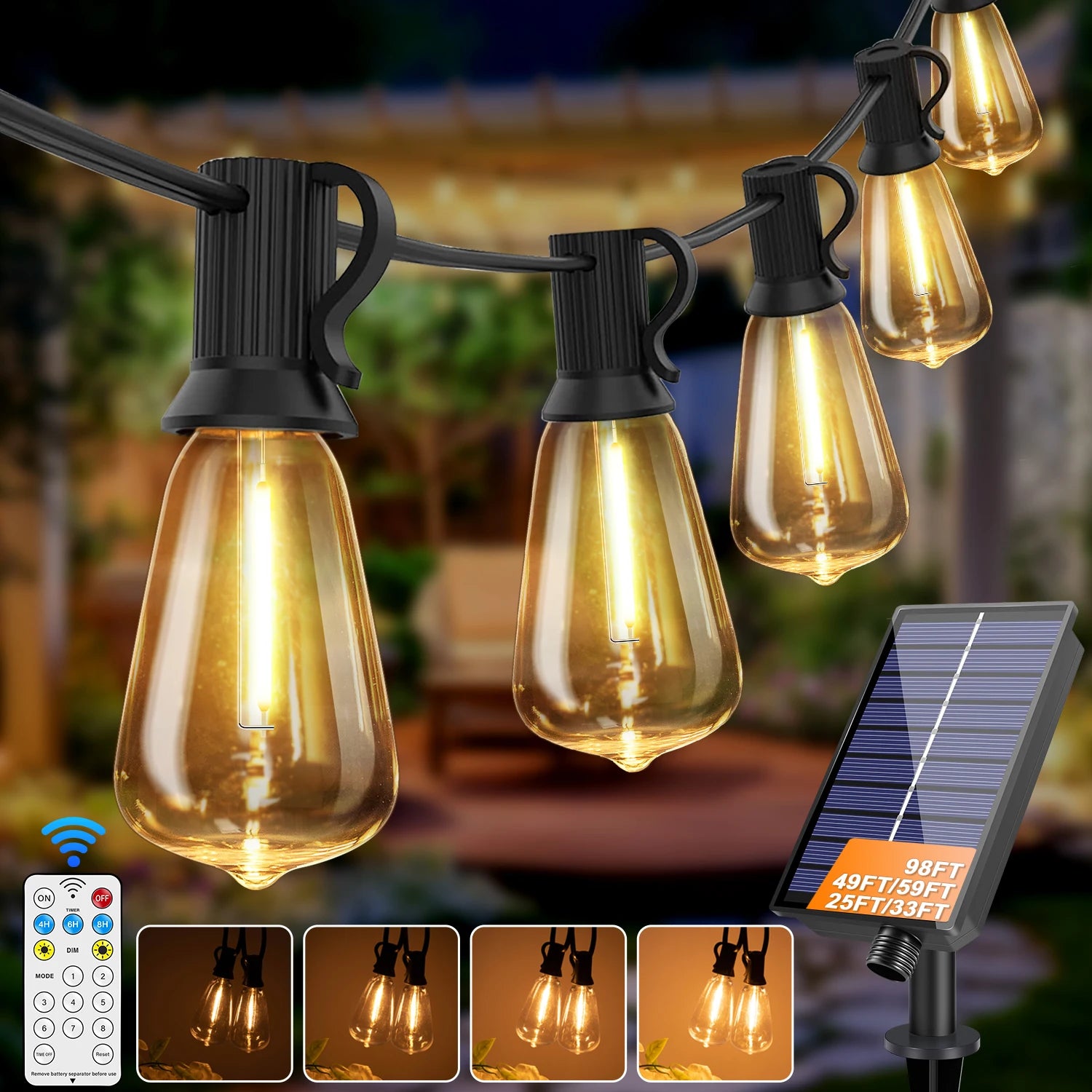 Solar Globe LED String Lights With Remote Control G40