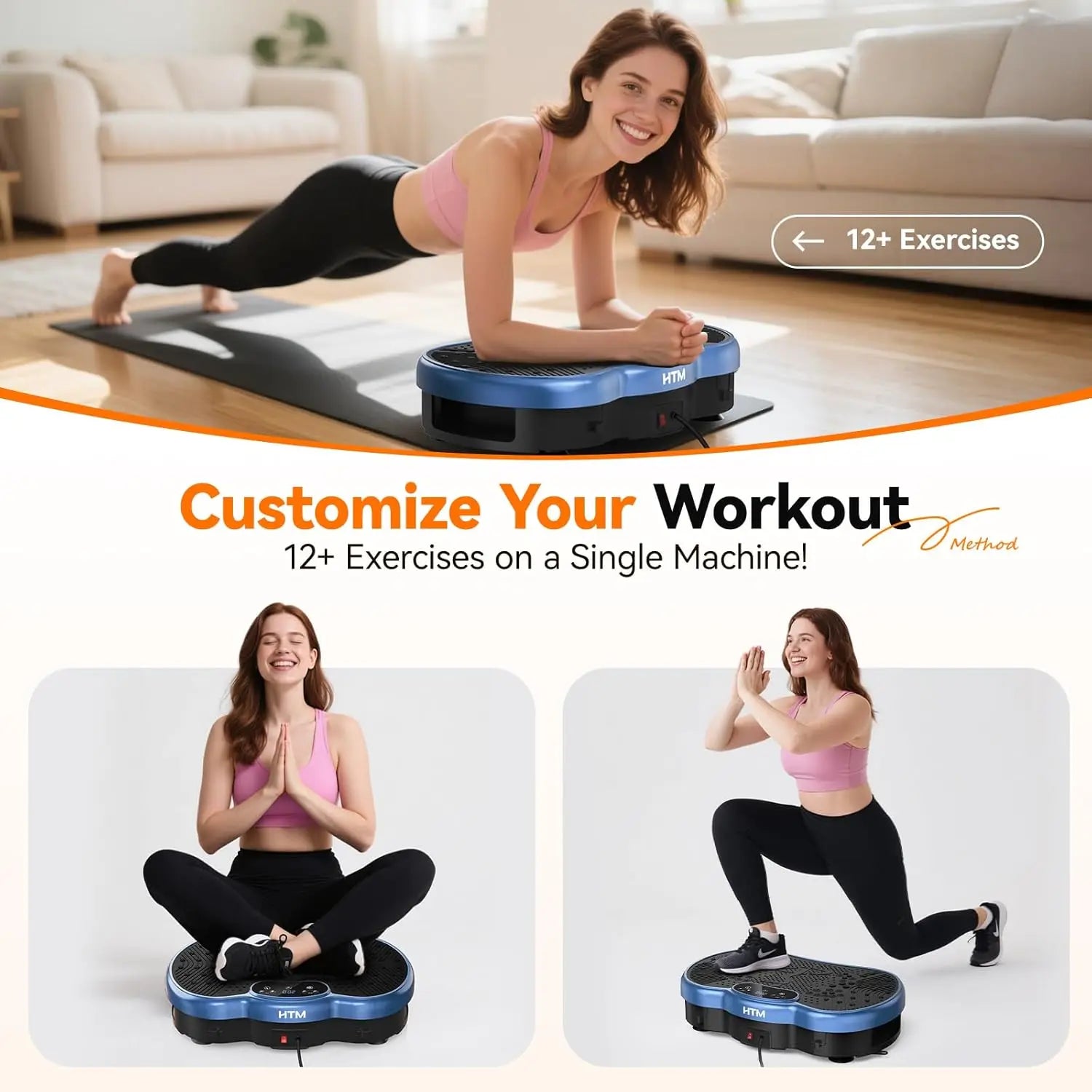 Fitness Vibration Plate Exercise Machine Calorie Tracking