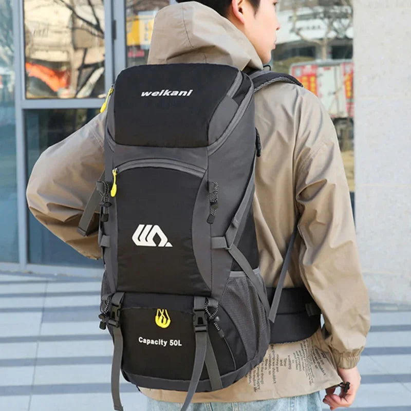 50L Travel Backpack Waterproof Camping And Hiking Bag For Men