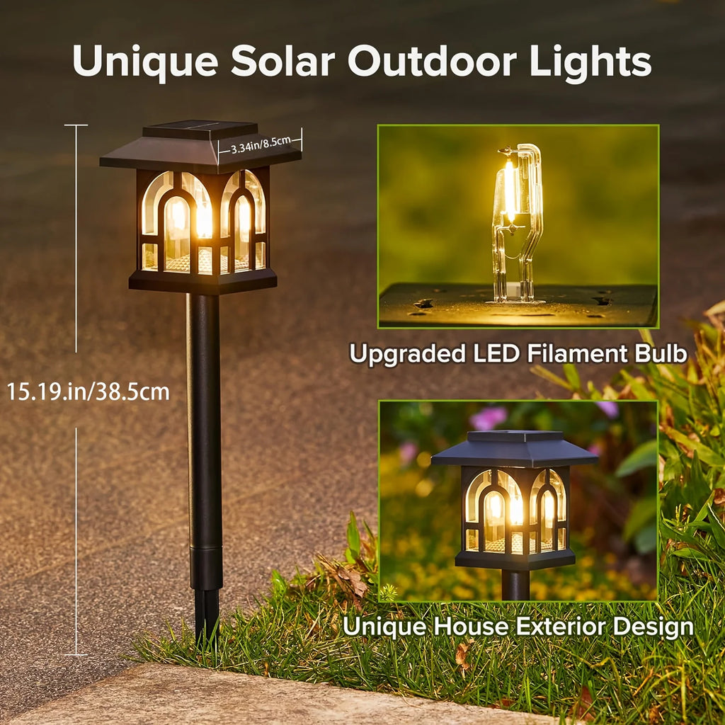 6/10 Pack Solar Pathway Lights Outdoor Auto On/Off