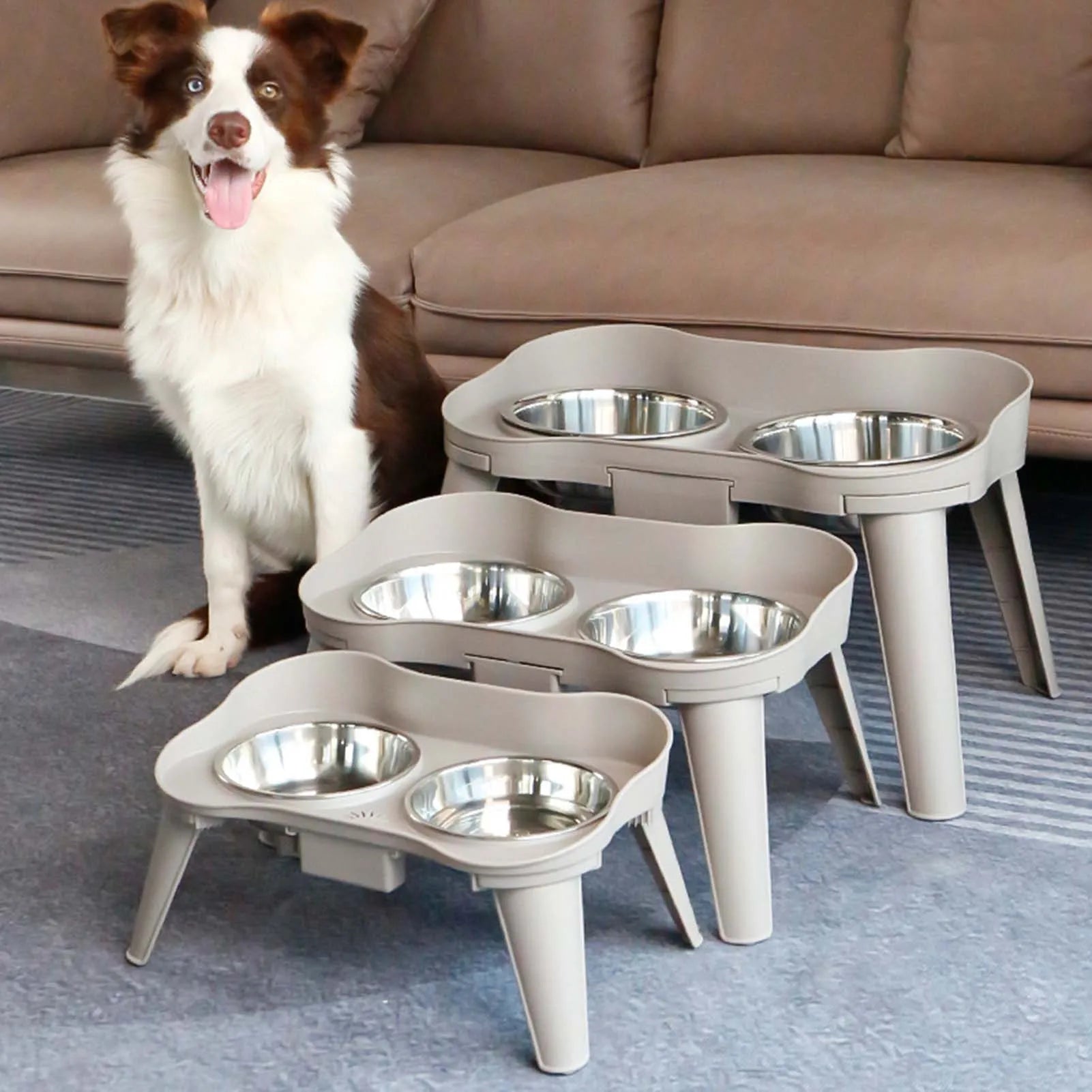 Raised Stand Elevated Dog Feeder Non-Slip and No Spill