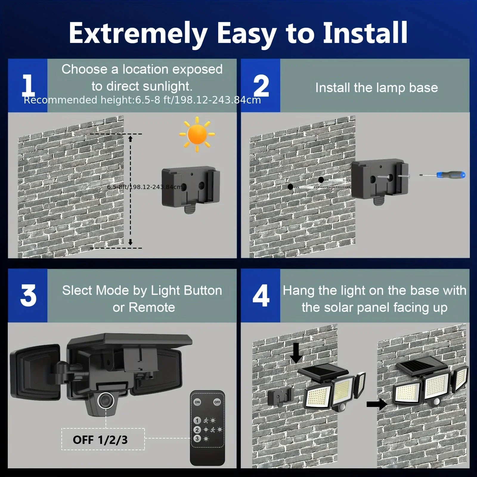 4-Pack Outdoor Solar Lights, Motion Sensor For Yard And Patio