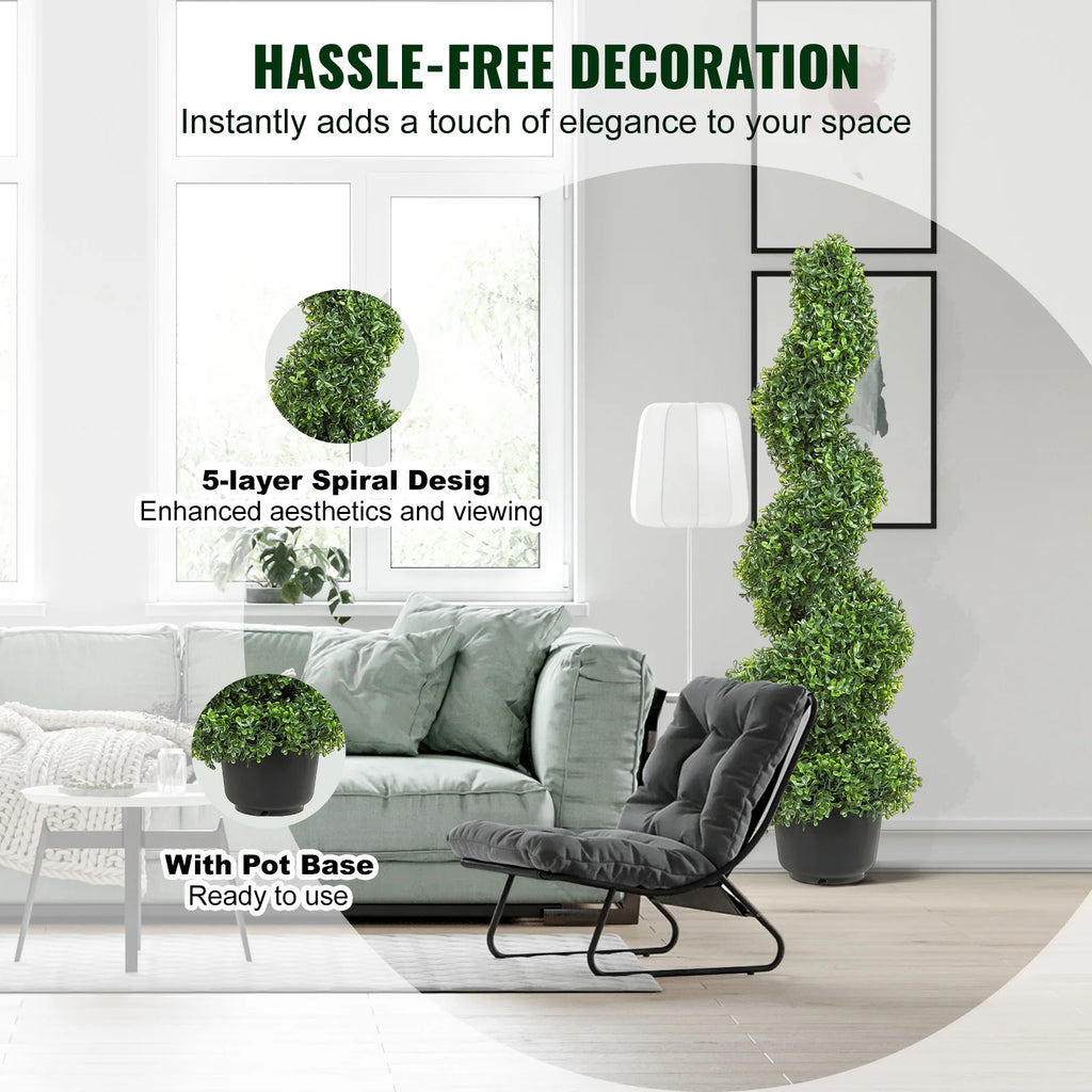 Artificial Boxwood Tower Topiary Spiral Artificial Plant 36/48in high