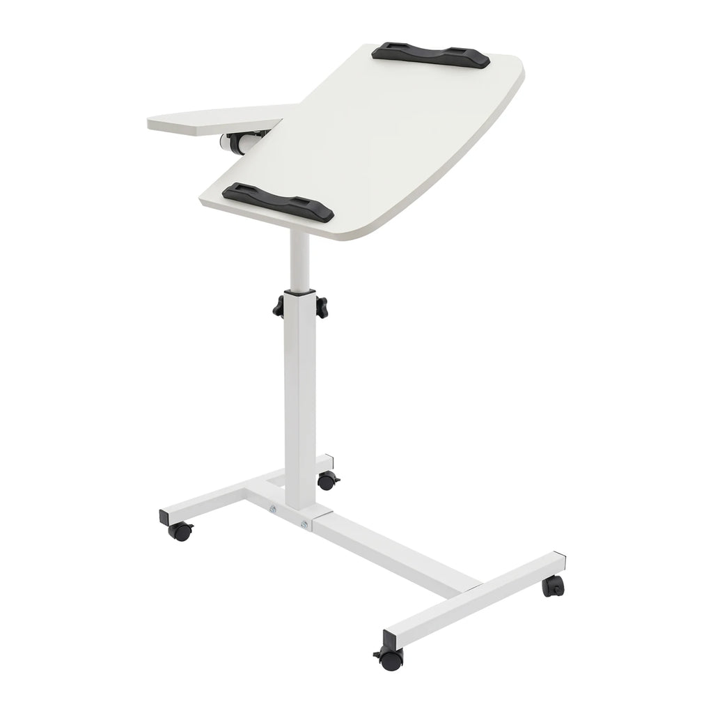 360° Adjustable Laptop Desk Stand Tilting Overbed Table with Wheels