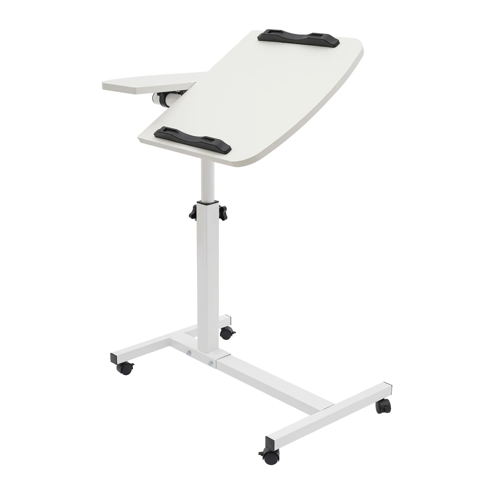 360° Adjustable Laptop Desk Stand Tilting Overbed Table with Wheels