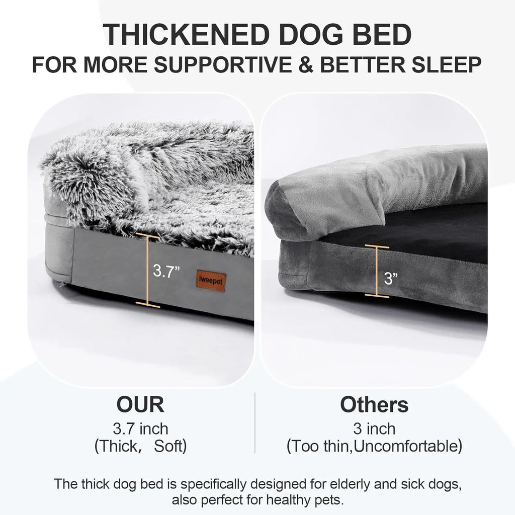 3.7' Thickened Orthopedic Dog Bed for XL Dogs