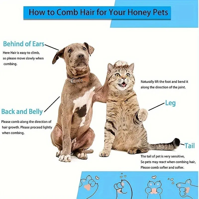 Dual-Use Dog & Cat Grooming Brush (20×10×5.5cm)