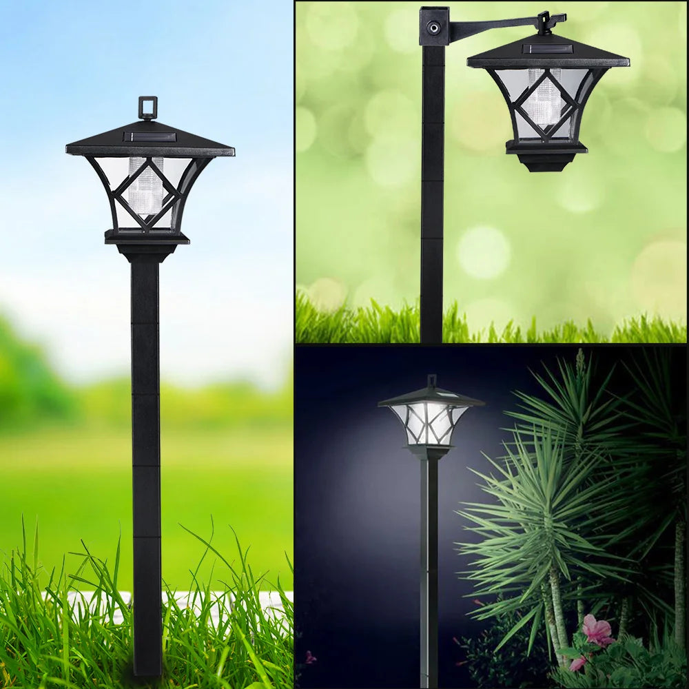 Solar Light Pole Waterproof Lamp Post Vintage Street Lights